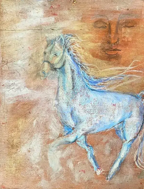 Caballo azul